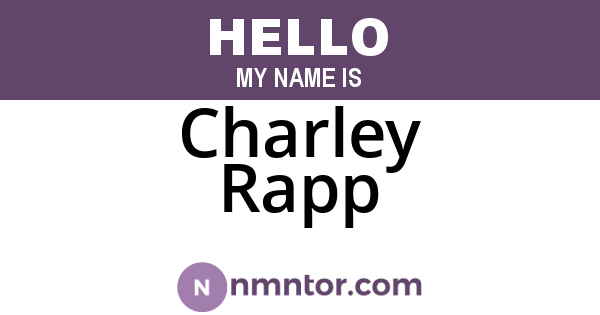 Charley Rapp