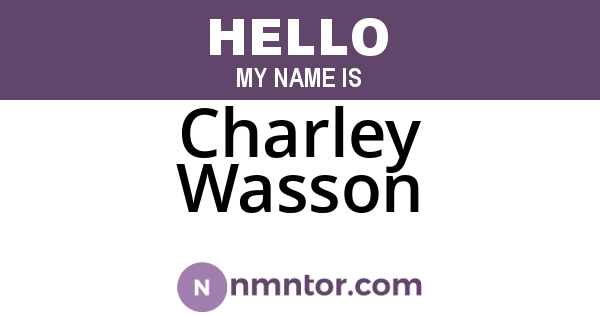 Charley Wasson