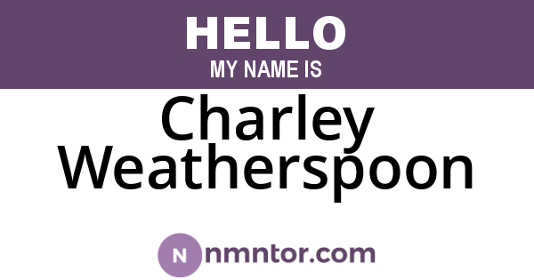 Charley Weatherspoon