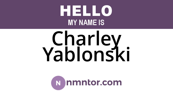 Charley Yablonski