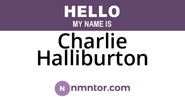 Charlie Halliburton