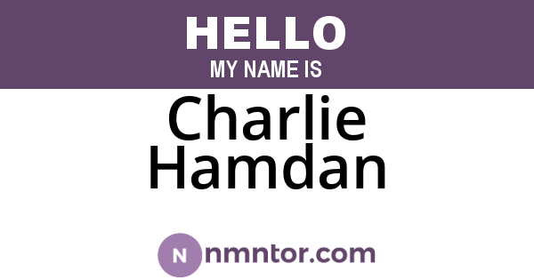 Charlie Hamdan