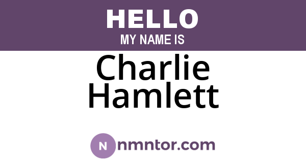 Charlie Hamlett
