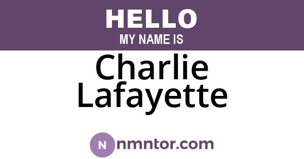 Charlie Lafayette