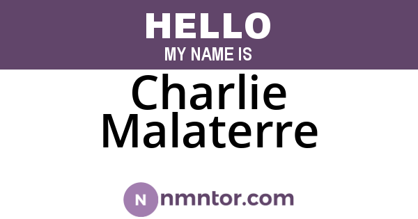 Charlie Malaterre