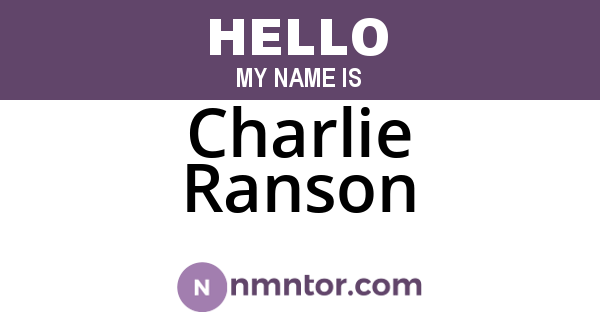 Charlie Ranson