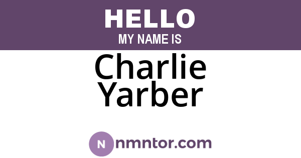 Charlie Yarber