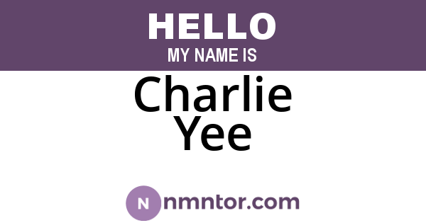 Charlie Yee