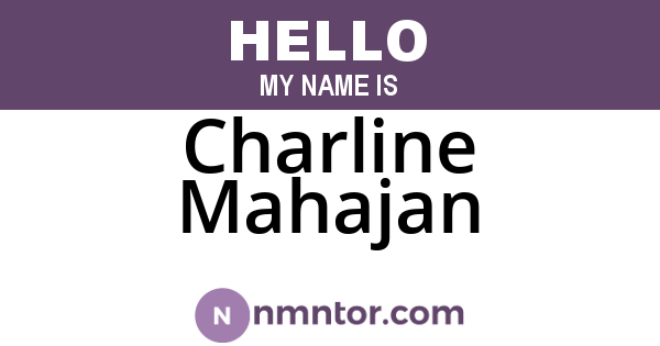 Charline Mahajan