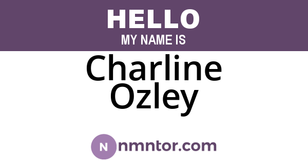 Charline Ozley