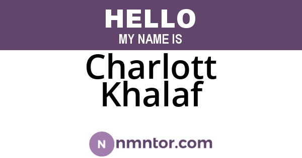 Charlott Khalaf