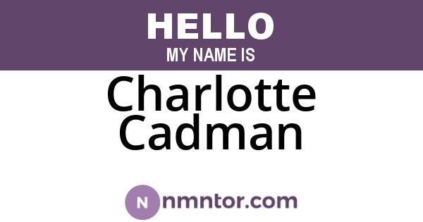 Charlotte Cadman