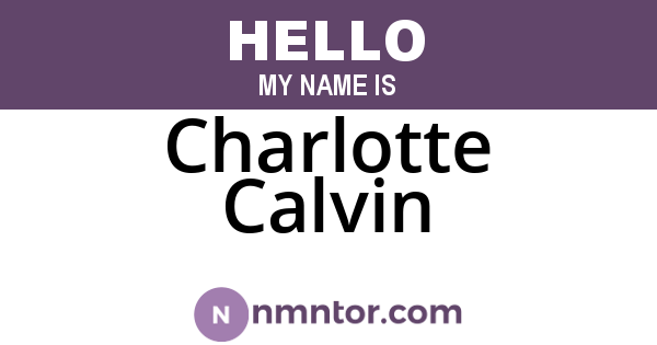 Charlotte Calvin