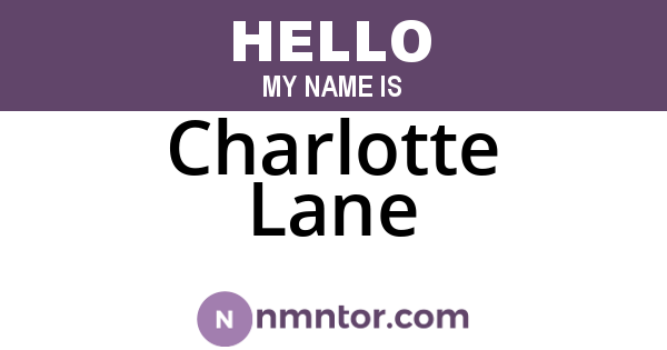 Charlotte Lane