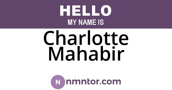 Charlotte Mahabir