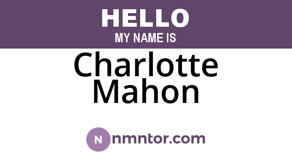 Charlotte Mahon