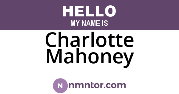 Charlotte Mahoney