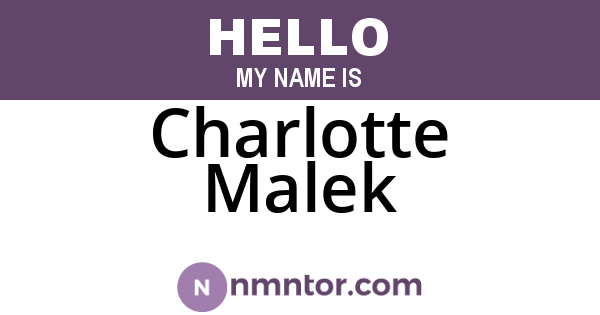 Charlotte Malek
