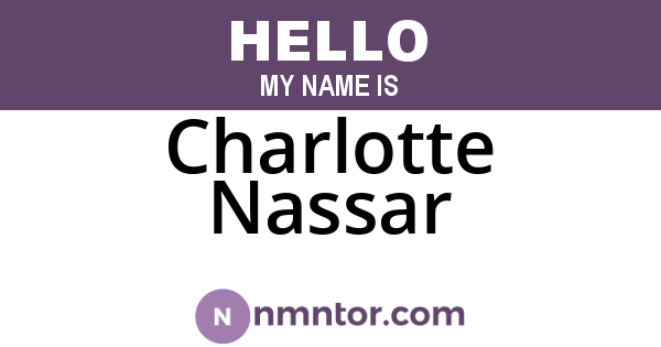 Charlotte Nassar