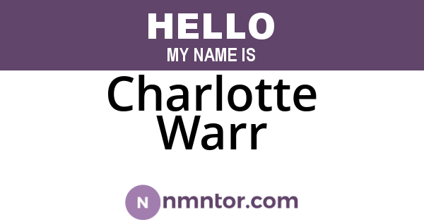 Charlotte Warr