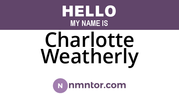 Charlotte Weatherly