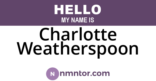 Charlotte Weatherspoon
