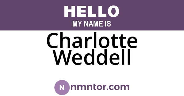 Charlotte Weddell