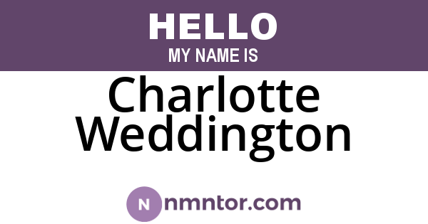 Charlotte Weddington