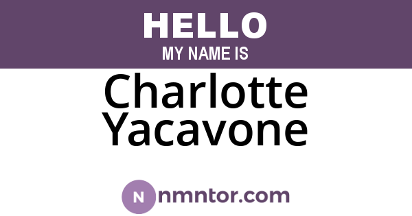 Charlotte Yacavone
