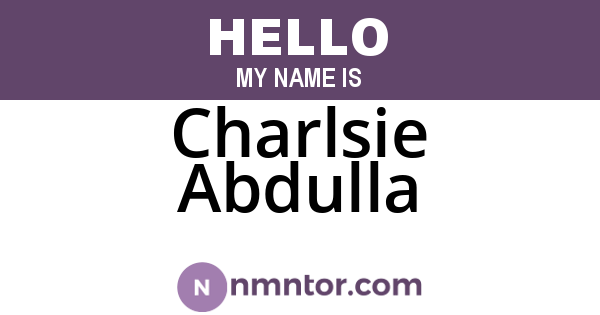 Charlsie Abdulla