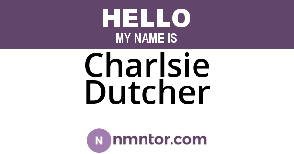 Charlsie Dutcher