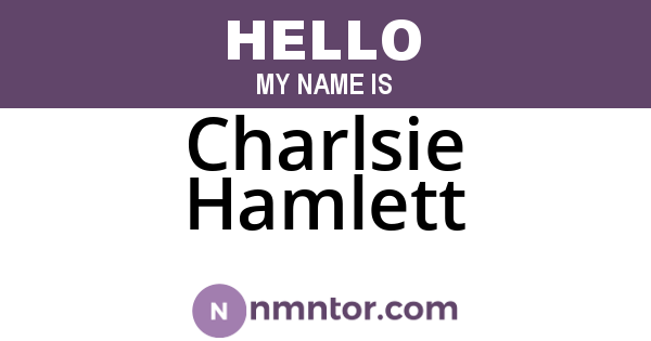 Charlsie Hamlett