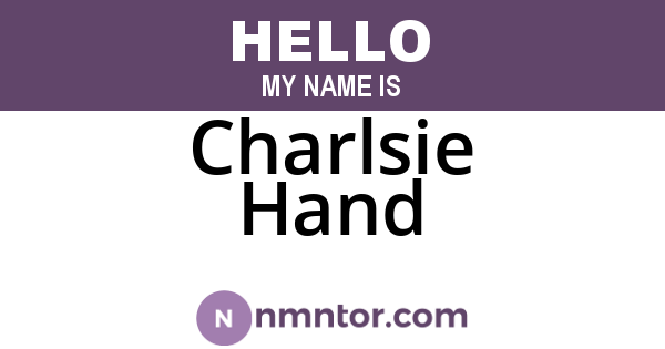 Charlsie Hand