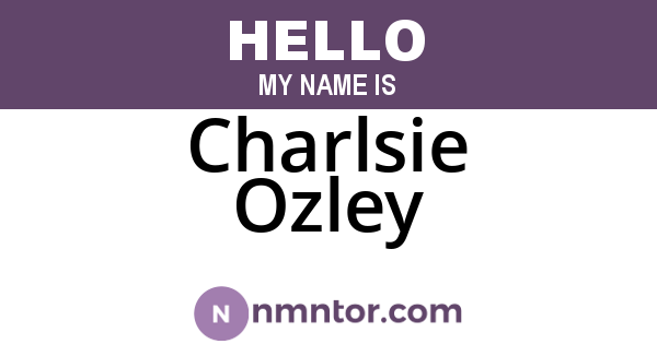 Charlsie Ozley