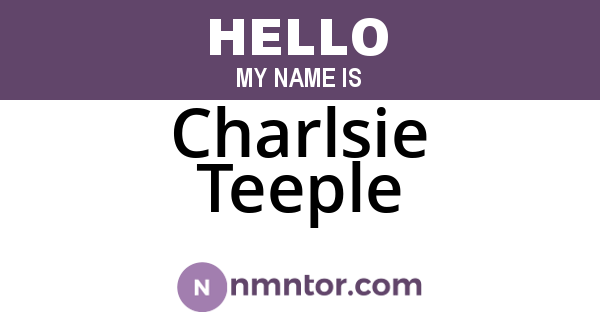 Charlsie Teeple