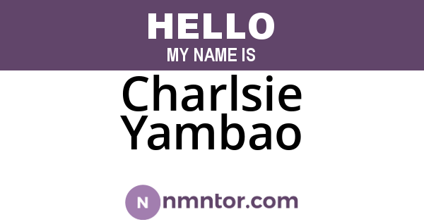 Charlsie Yambao
