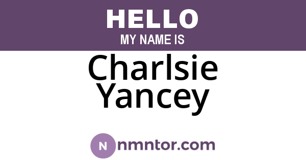 Charlsie Yancey