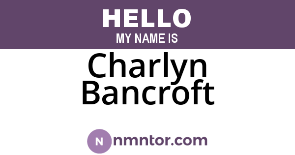 Charlyn Bancroft