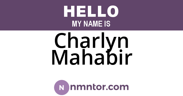Charlyn Mahabir