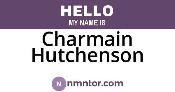 Charmain Hutchenson