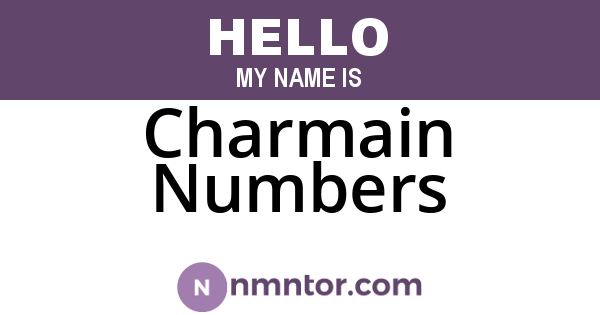 Charmain Numbers