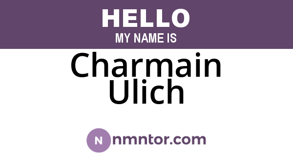 Charmain Ulich
