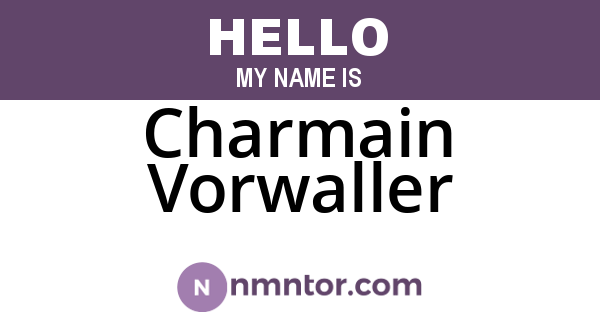 Charmain Vorwaller