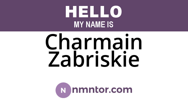 Charmain Zabriskie