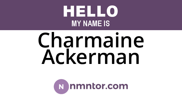 Charmaine Ackerman