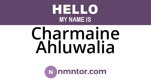 Charmaine Ahluwalia
