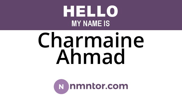 Charmaine Ahmad