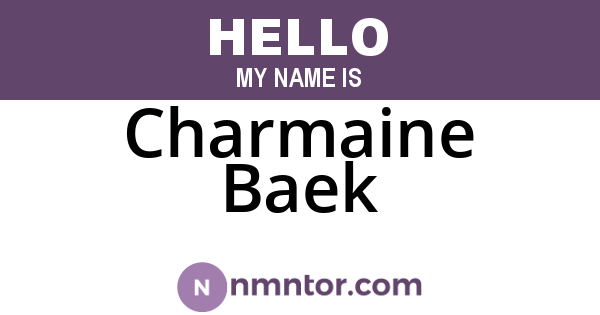 Charmaine Baek