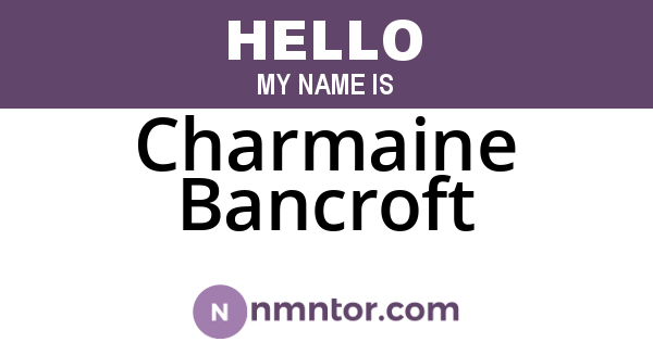 Charmaine Bancroft