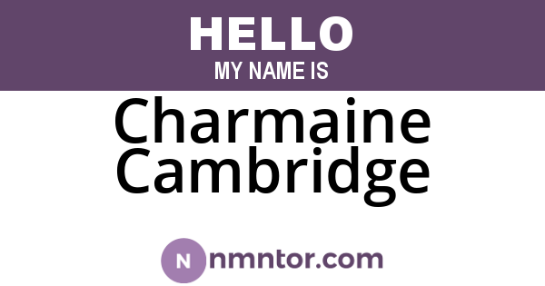 Charmaine Cambridge